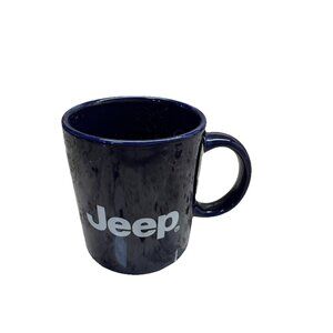 Dark Blue Jeep Coffee Tea Mug Ceramic Vintage Promo 10 Oz